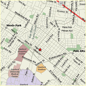 Map to Mantra in Palo Alto